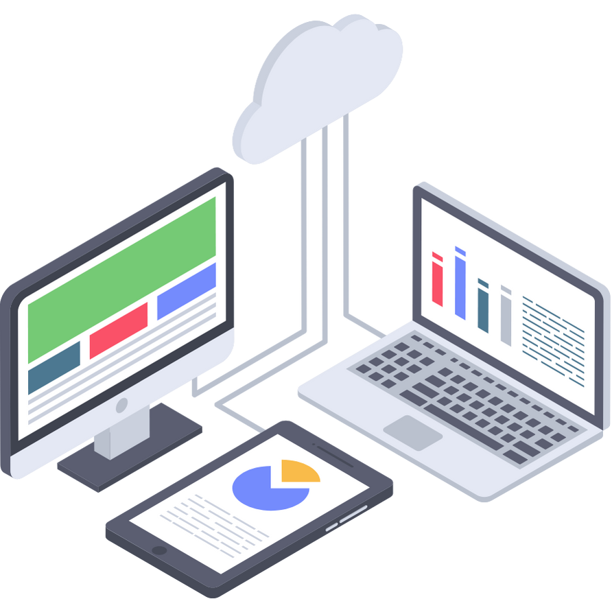 Computer and Cloud Illustration